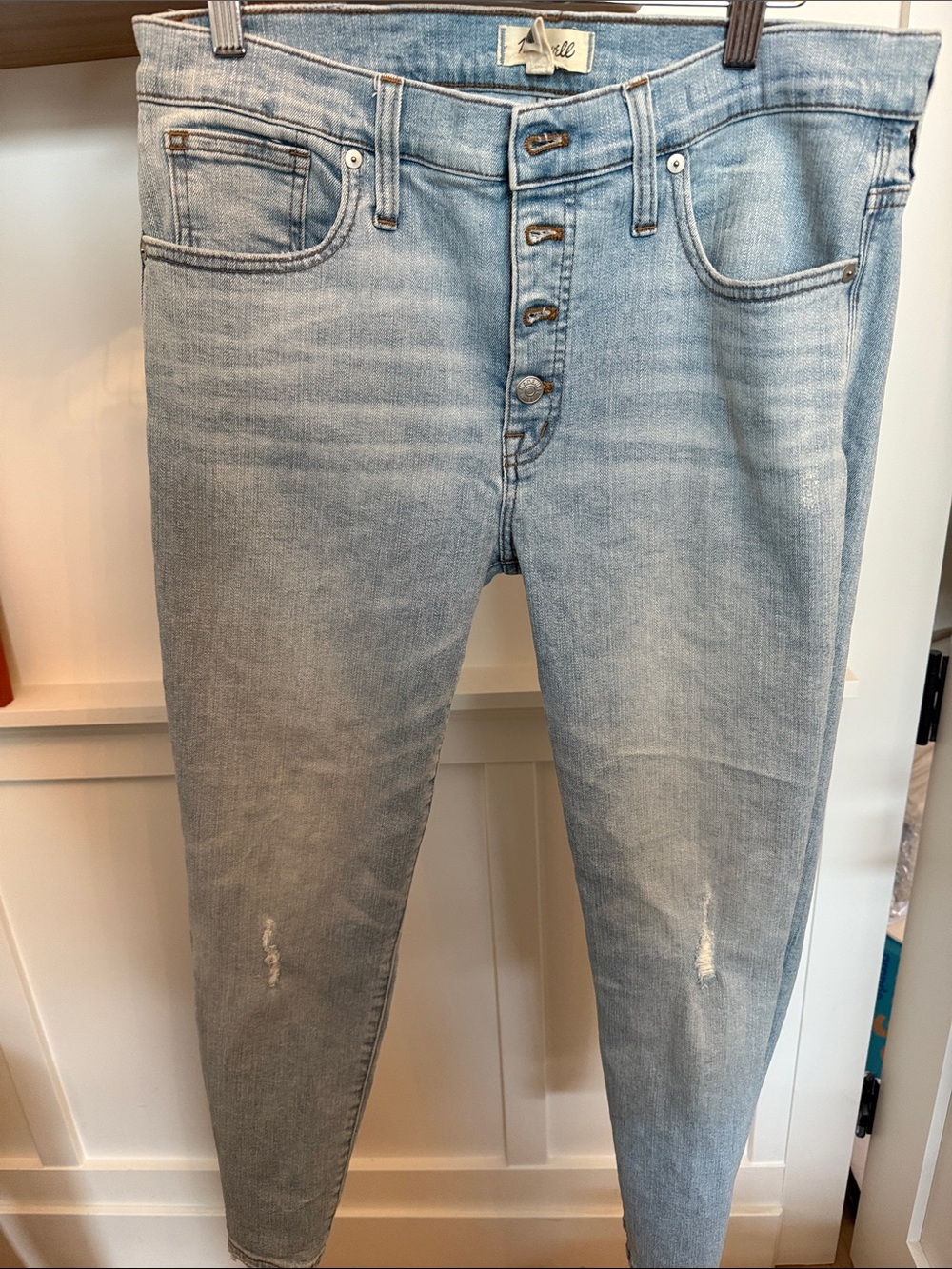 Madewell Light Wash Button-Fly Skinny Jeans